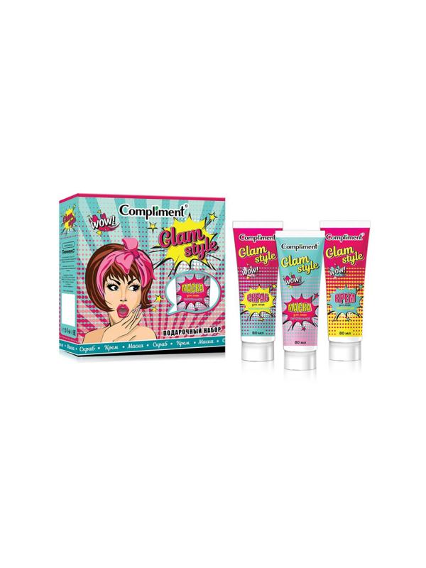 Подарочный набор Compliment GLAM STYLE скраб+крем+маска,3х80мл