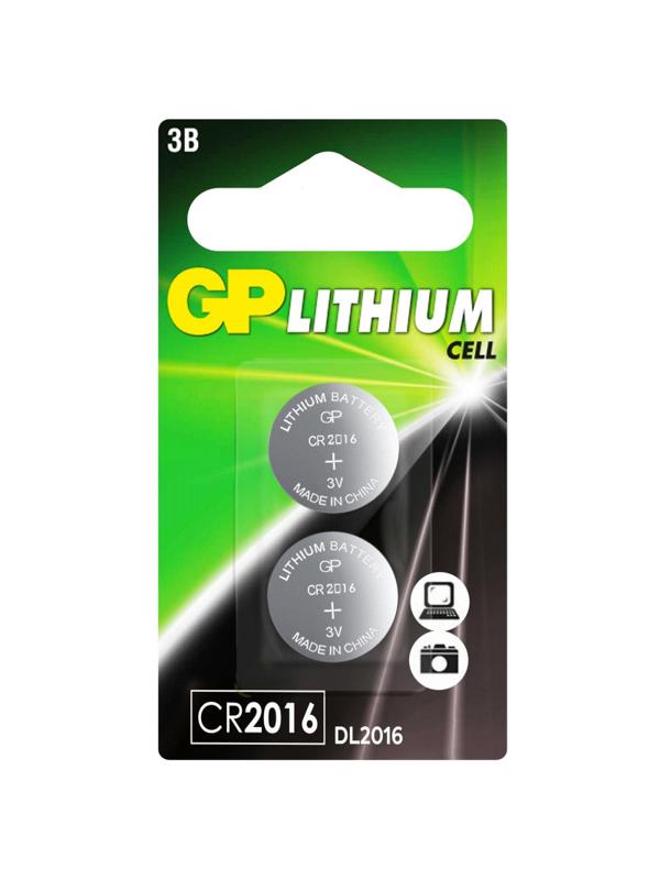 Батарейка GP CR2016, 3V, литий, бл/2шт