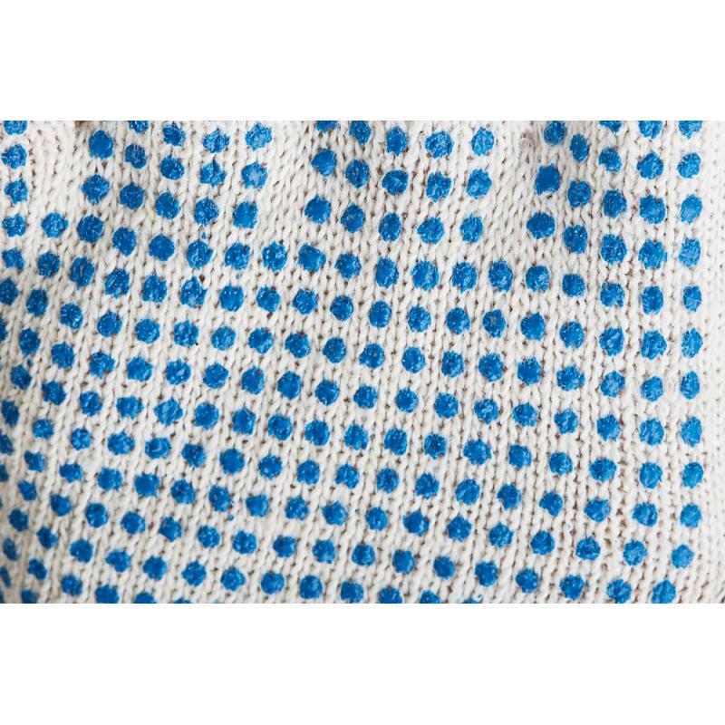 Перчатки защитные трикотажные с ПВХ Точка 4 нити 40-42гр 10кл (50 пар/уп)