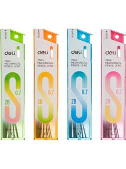 Стержень микрографический Deli 0,7 мм 2B,упаковка в ассортименте,20 шт