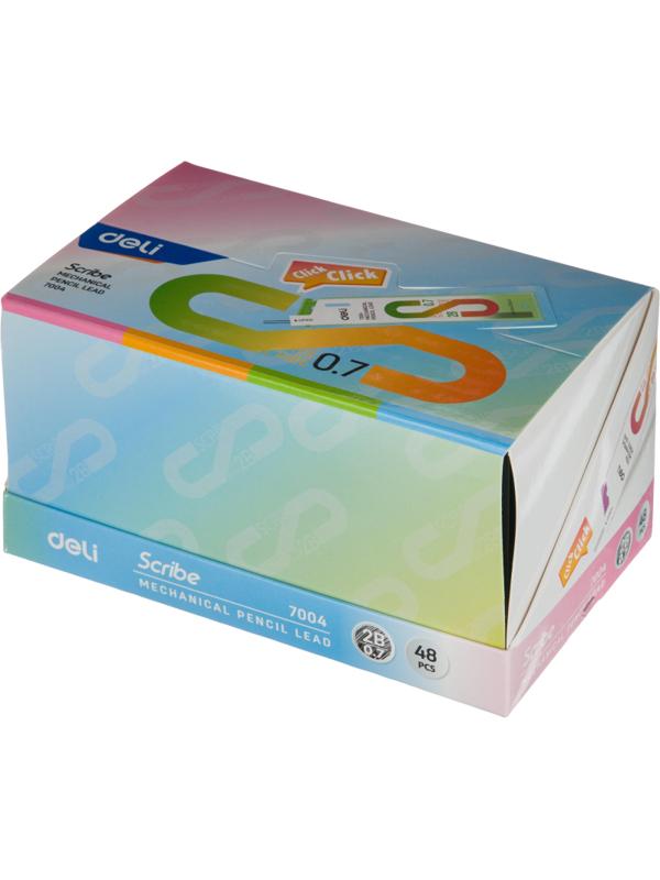 Стержень микрографический Deli 0,7 мм 2B,упаковка в ассортименте,20 шт