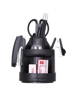 Набор настольный Deli E38250A 15 предметов черный вращающийся