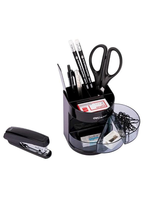 Набор настольный Deli E38253 12 предметов черный