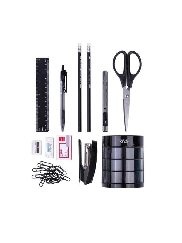 Набор настольный Deli E38253 12 предметов черный