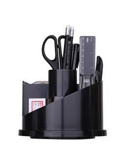 Набор настольный Deli E38251A 17 предметов черный вращающийся