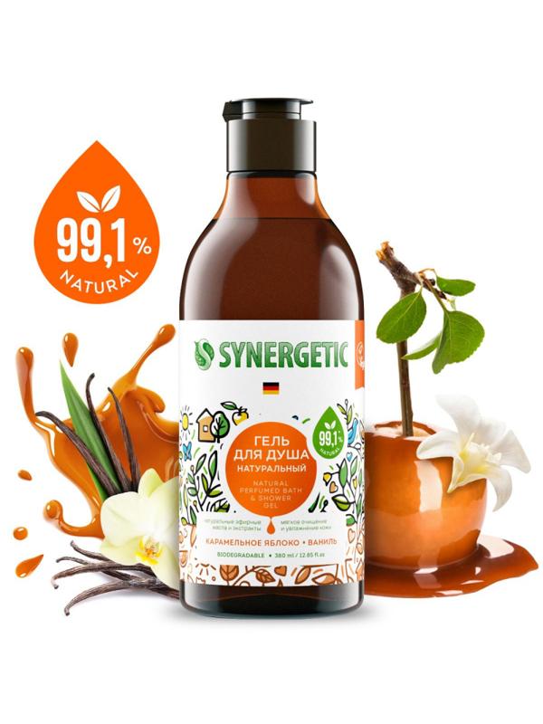 Гель для душа SYNERGETIC карамельное яблоко и ваниль натуральный 380мл