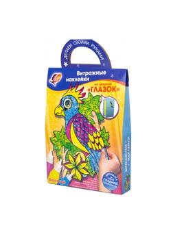 Набор для витража Витражные наклейки на дверн.глазок.Попугай,31С 2008-08
