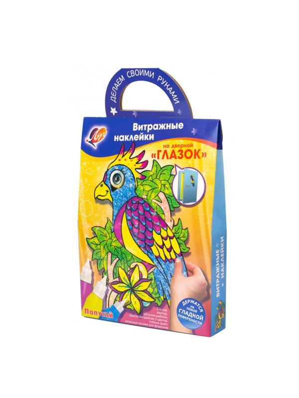 Набор для витража Витражные наклейки на дверн.глазок.Попугай,31С 2008-08