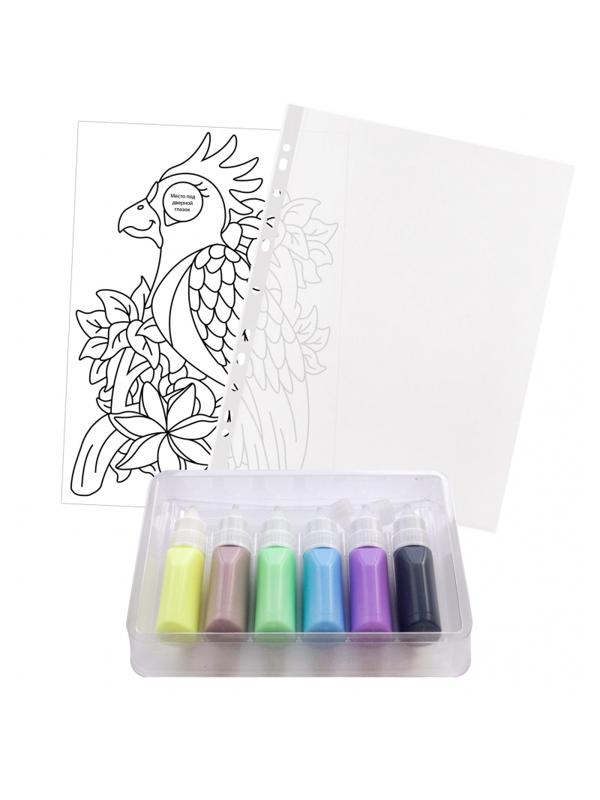 Набор для витража Витражные наклейки на дверн.глазок.Попугай,31С 2008-08