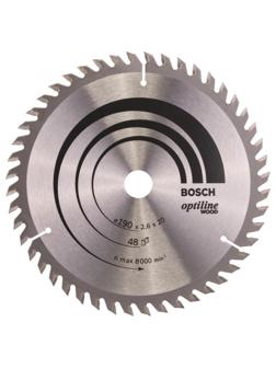 Диск пильный по дереву BOSCH OPTILINE d190х20мм, 48зуб (2608640614)