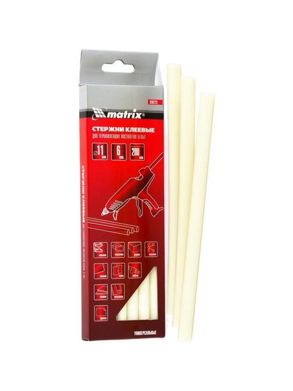 Стержень клеевой 11х200 мм белый 6 шт Matrix 930723