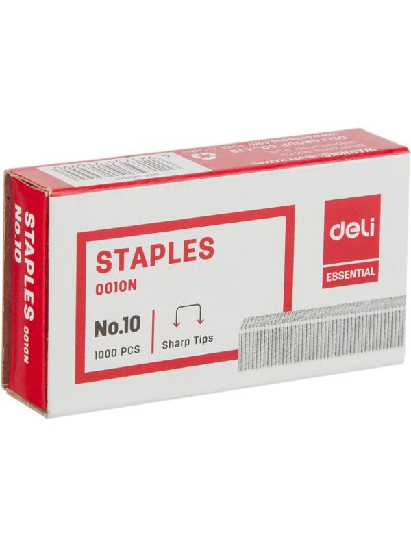 Скобы для степлера №10 Deli E0010N оцинкованные, 1000 шт./уп