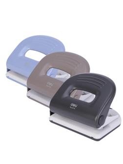 Дырокол Deli PRO до 25 листов, с линейкой,сталь,в картонной коробке,ассорти