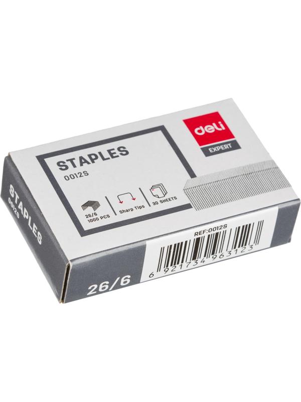 Степлер Deli Effortless E0433S(N24/6-26/6)до30л,энергос,+1000скоб,плст,черн