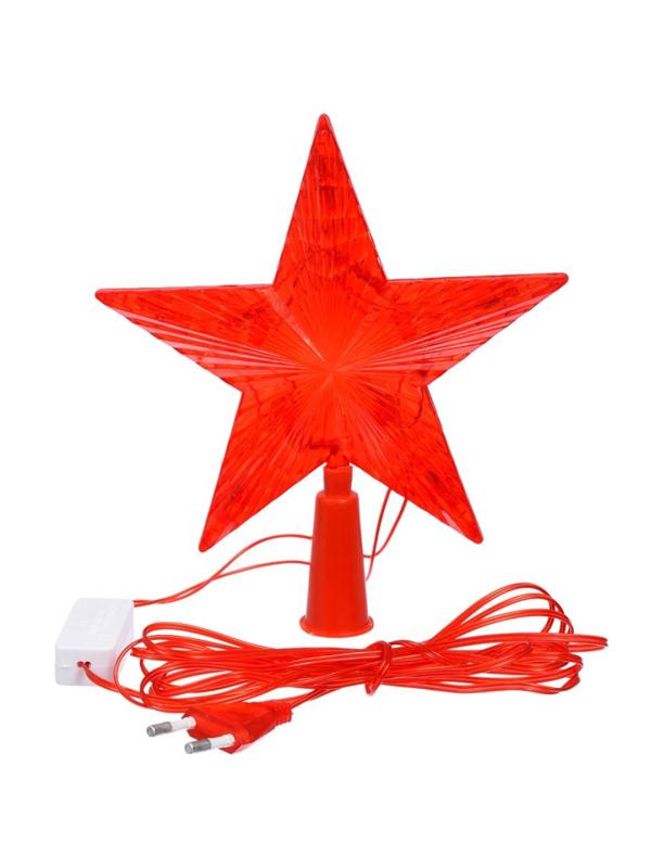 Верхушка на елку Звезда красная 10 красных led, 15x15 см, 220 v /20 55097