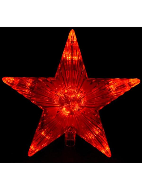 Верхушка на елку Звезда красная 10 красных led, 15x15 см, 220 v /20 55097
