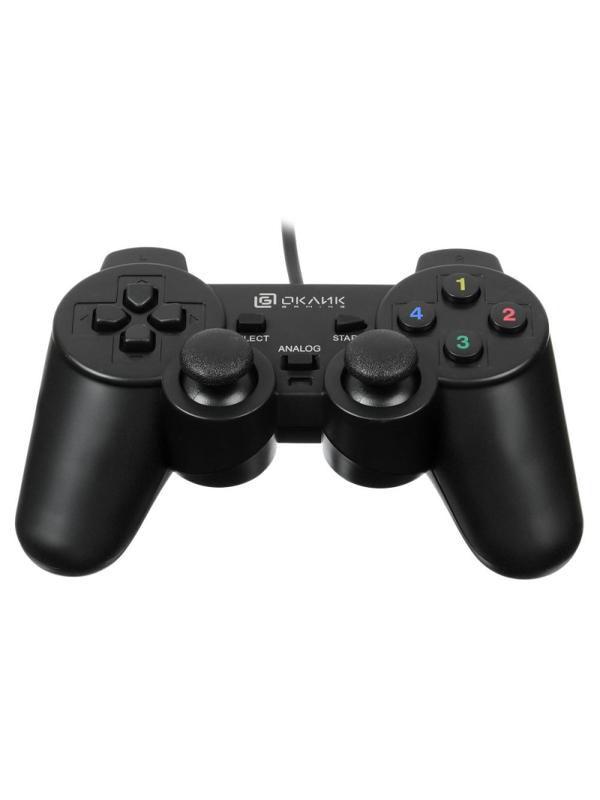 Геймпад проводной Oklick GP-200M черный USB виброотдача