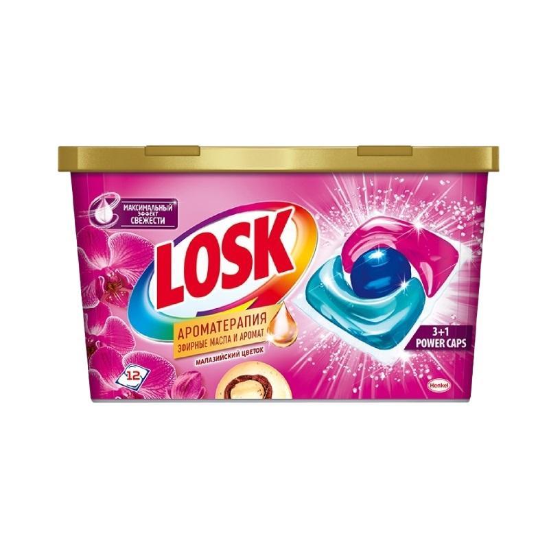 Капсулы для стирки ЛОСК Ароматерапия Малазийский цветок 12шт