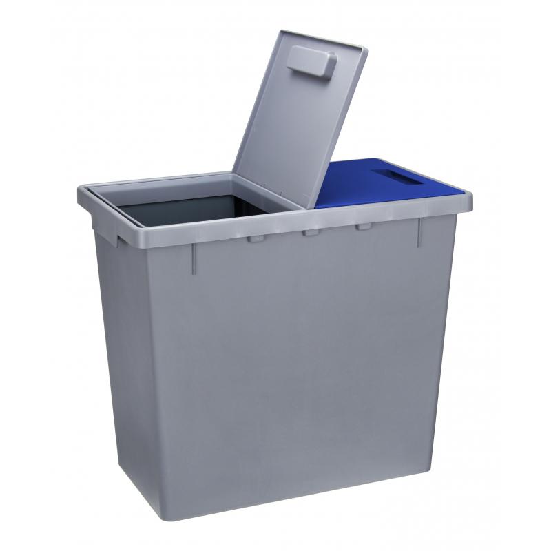 Контейнер для раздельного сбора мусора Idea 2x20 л пл с/син/че (42x29x49см)