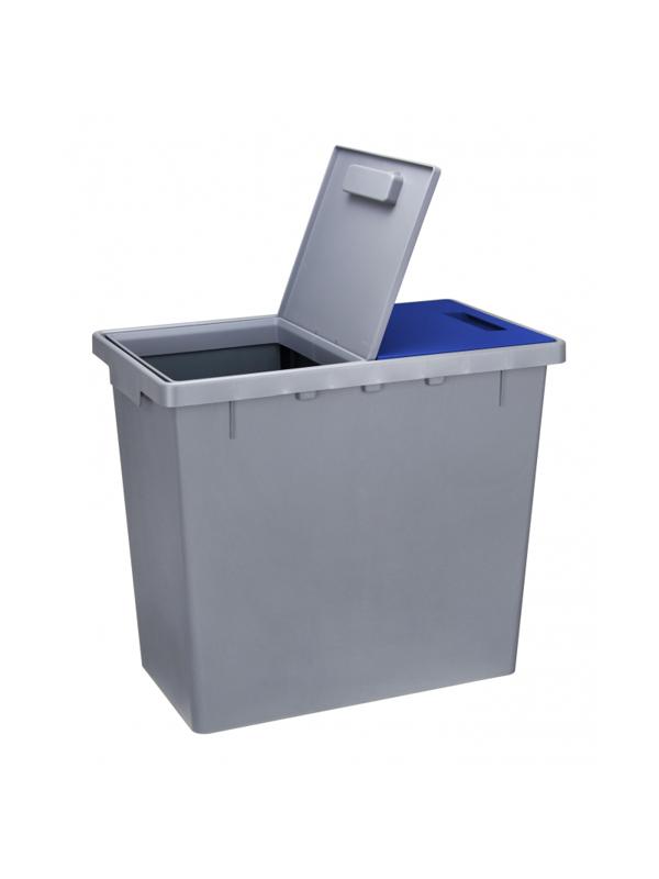 Контейнер для раздельного сбора мусора Idea 2x20 л пл с/син/че (42x29x49см)