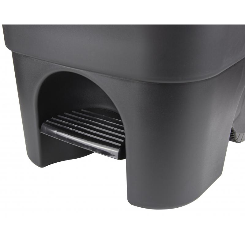 Контейнер-бак мусорный IDEA 60л с педалью на колесах синяя крышка