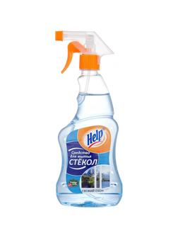 Средство для стекол и зеркал HELP с курком 500мл Свежий озон
