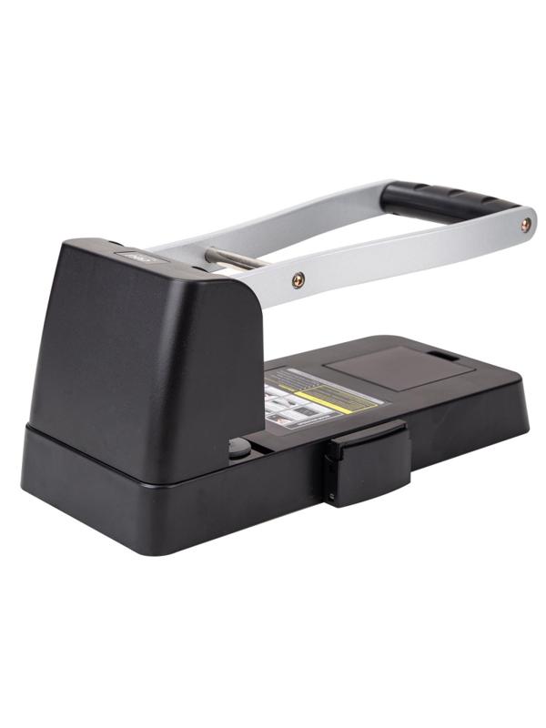 Дырокол мощный Deli E0150 до 150 лис.,с линейкой,сталь,картонная уп.,черный