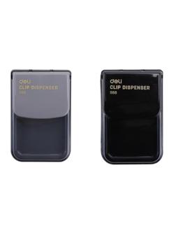 Скрепочница магнитная Deli Е988 со скрепками в комплекте, цвет ассорти