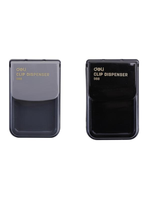 Скрепочница магнитная Deli Е988 со скрепками в комплекте, цвет ассорти
