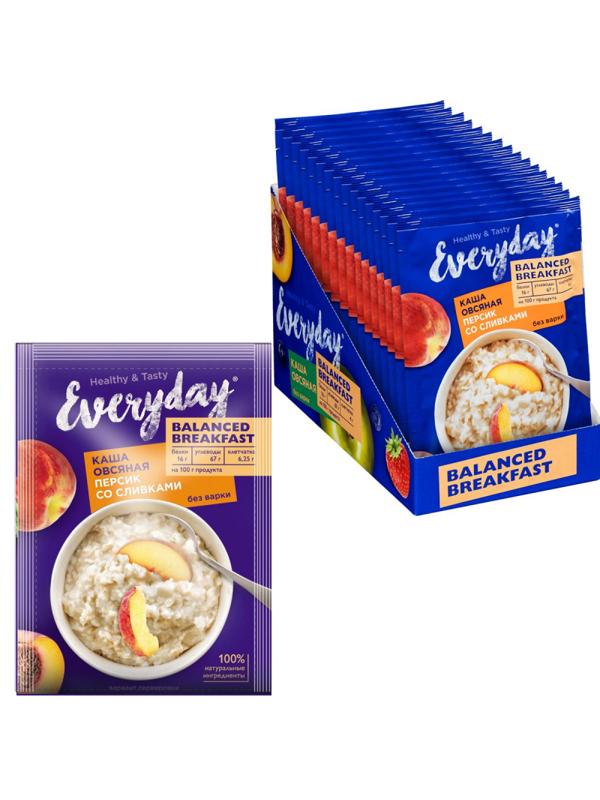 Каша Everyday Balanced Breakfast овсяная Персик со сливками, 15штx40г/уп