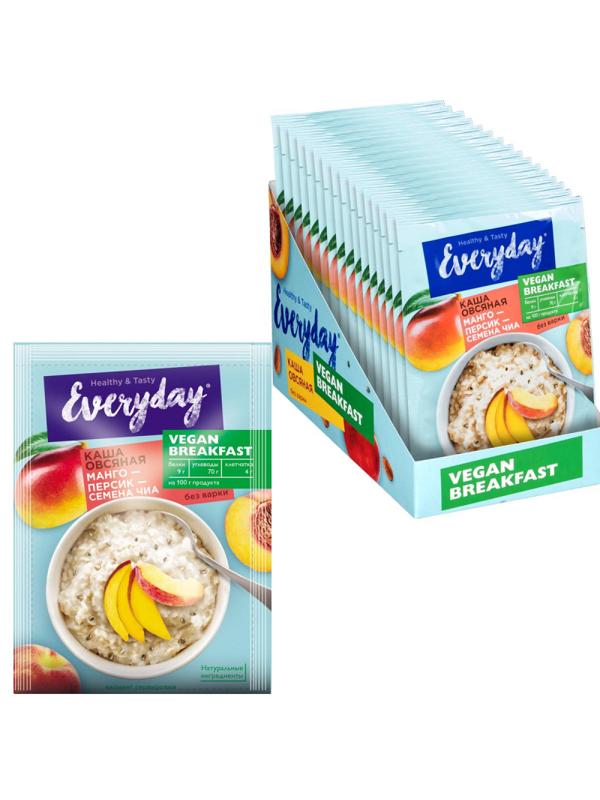 Каша Everyday VEGAN Breakfast овсяная Манго-персик-семена чиа, 15штx36г/уп