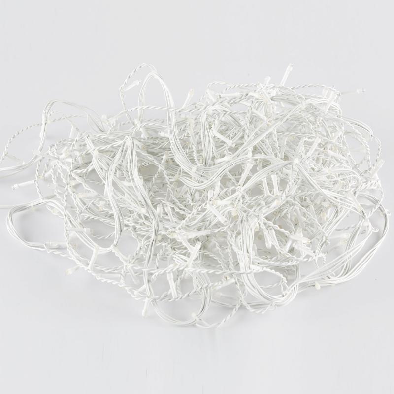 Электрогирлянда сосулька 300л.LED белый,бел.каб 5.64 х 0.56м + 1.5м Е96354