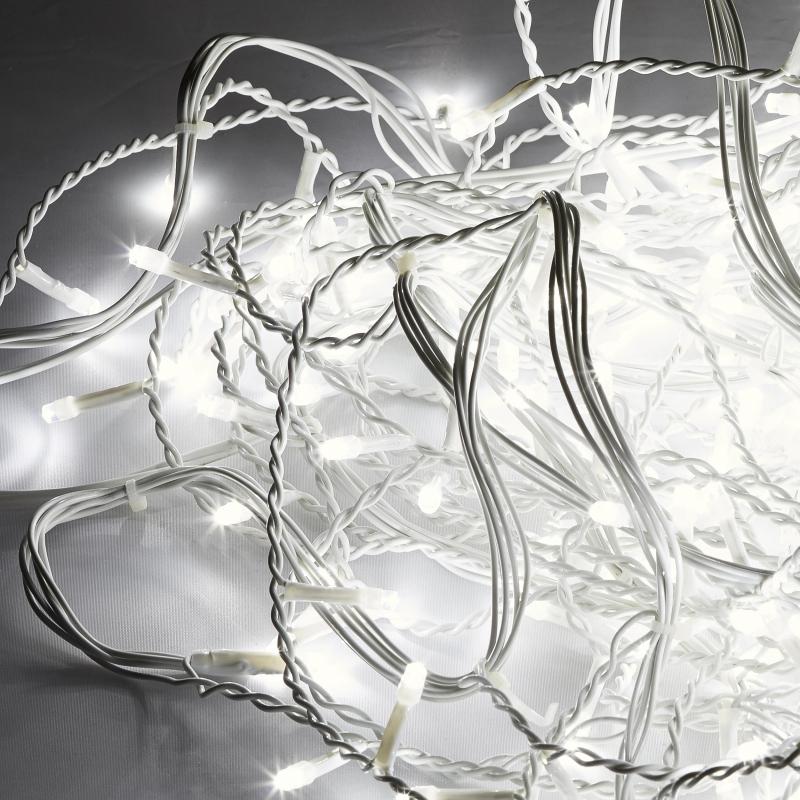 Электрогирлянда сосулька 300л.LED белый,бел.каб 5.64 х 0.56м + 1.5м Е96354