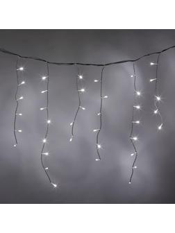 Электрогирлянда сосулька 300л.LED белый,бел.каб 5.64 х 0.56м + 1.5м Е96354