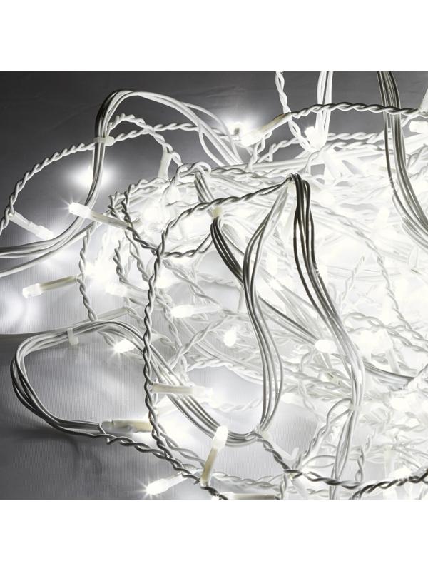 Электрогирлянда сосулька 300л.LED белый,бел.каб 5.64 х 0.56м + 1.5м Е96354