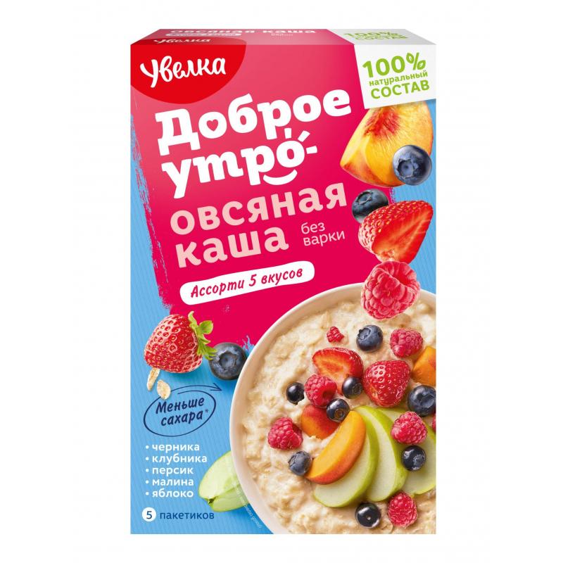 Каша Увелка овсяная ассорти, 5штx40г/уп