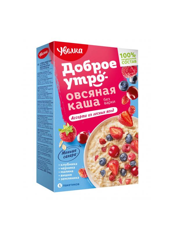 Каша Увелка овсяная Ассорти из лесных ягод, 5штx40г/уп