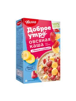 Каша Увелка овсяная с бананом и клубникой, 5штx40г/уп