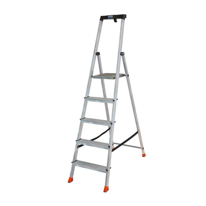 Стремянка складная Krause SAFETY 5 ступеней с полочкой 128959