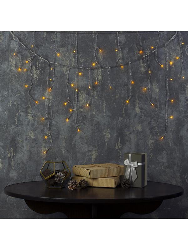 Электрогирлянда Бахрома 1.8 х 0.5 м , IP20, 48 LED,желт, 8 реж, 3556833