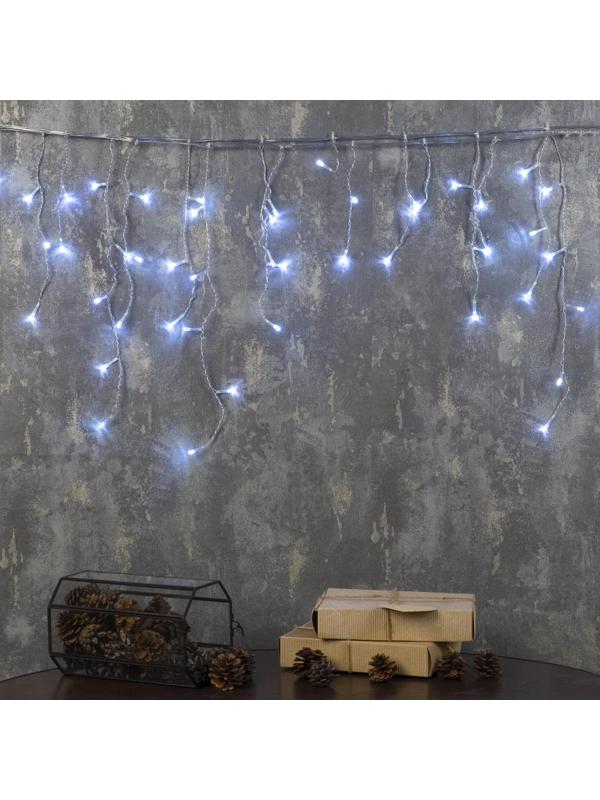 Электрогирлянда Бахрома 1.8х0.5 м, IP20, 48 LED, бел, 8 режимов 3556829