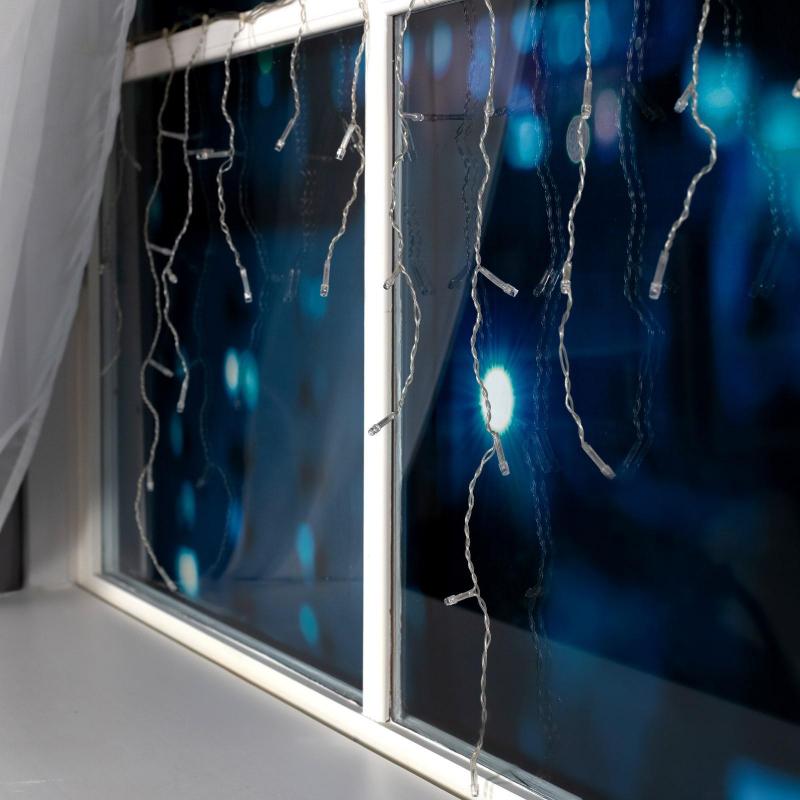 Электрогирлянда Бахрома 3 х 0.5 м , IP20,80 LED, бел, 8 реж, 3556845