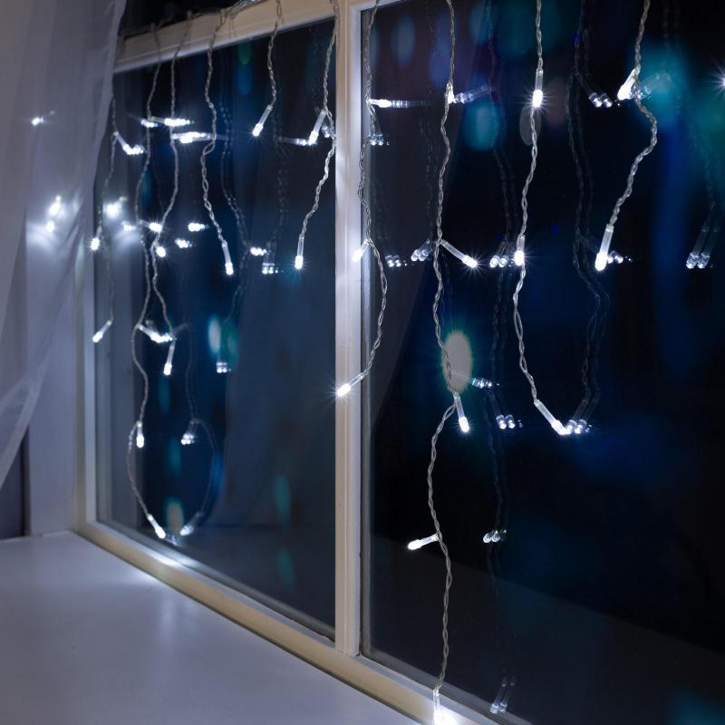 Электрогирлянда Бахрома 3 х 0.5 м , IP20,80 LED, бел, 8 реж, 3556845