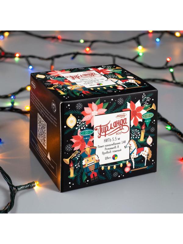 Электрогирлянда Нить 5.5 м,IP20,140 ламп, мульти, 8 режимов, 220 В 670999