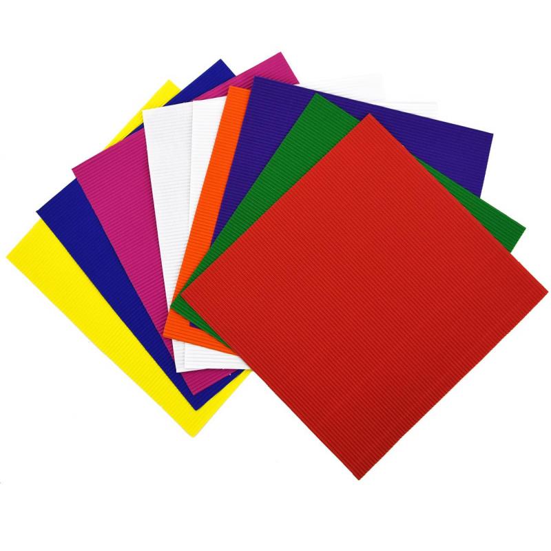 Бумага гофрированная цветная 20х20 8л 8цв, С1792