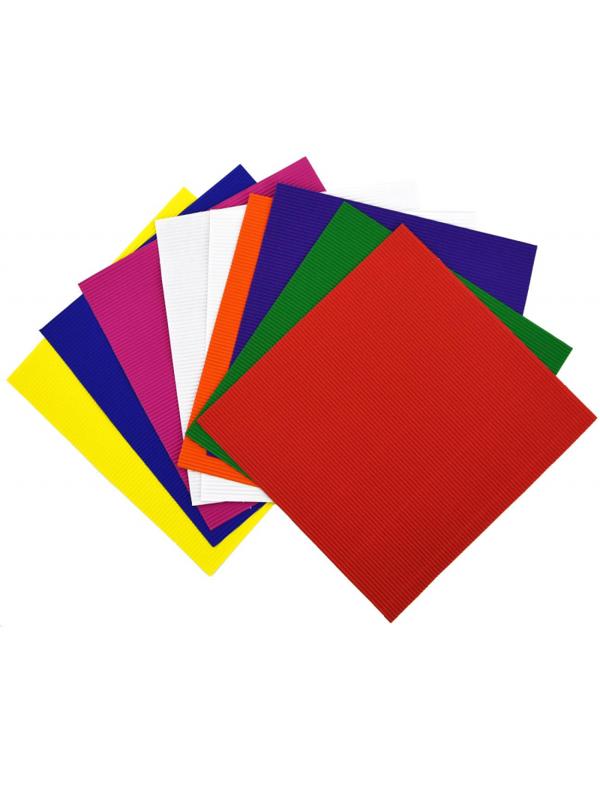 Бумага гофрированная цветная 20х20 8л 8цв, С1792