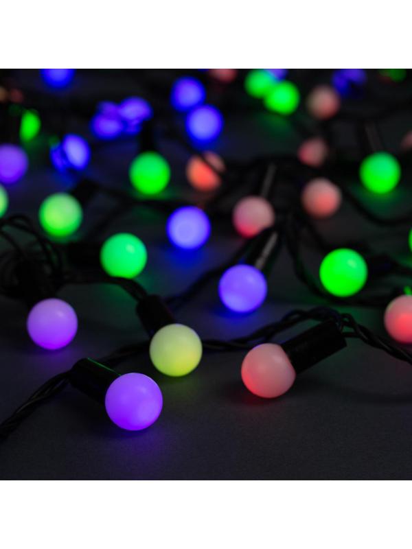 Электрогирлянда Нить 20 мШарики 1.5 см, IP44, 200 LED, мульти 220 В 671568