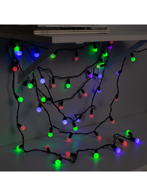 Электрогирлянда Нить 20 мШарики 1.5 см, IP44, 200 LED, мульти 220 В 671568