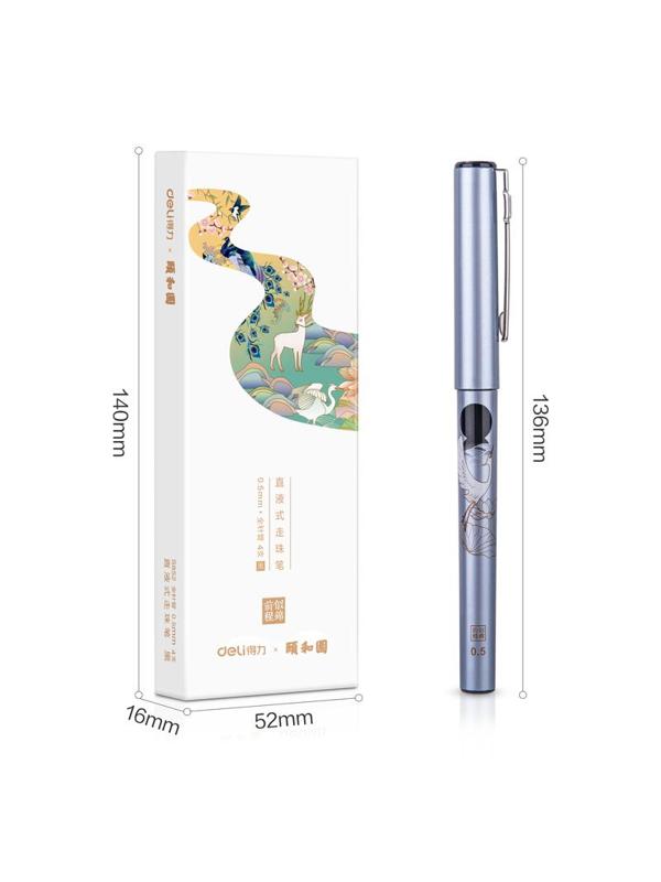 Роллер Deli линия 0,5мм, черная, корпус в ассортименте 4 шт./уп S852