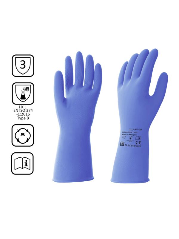 Перчатки латексные HQ Profiline арт.74736 синие р.XL